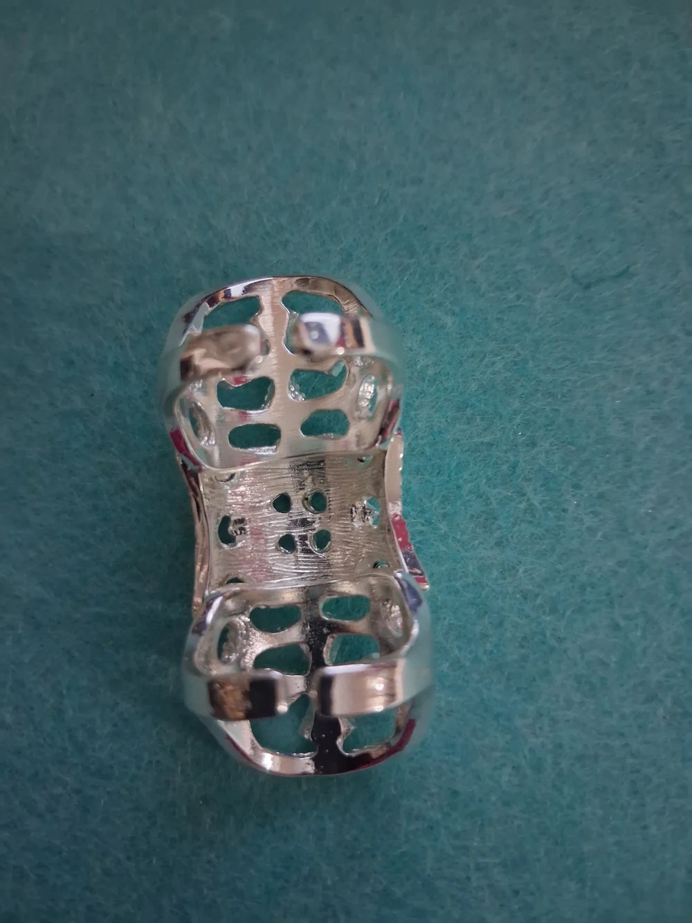 Sterling Silver Filigree Crystal Cocktail Ring - Silver